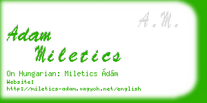 adam miletics business card