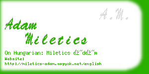 adam miletics business card